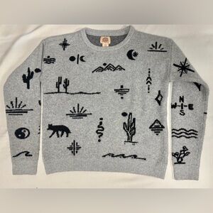 VTG Women's Cambridge Dry Goods Sweater Light Gray Cropped, Sz M